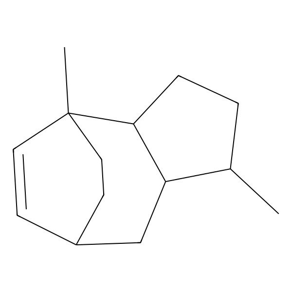 2D Structure of (1R,2S,5R,6R,8R)-1,5-dimethyltricyclo[6.2.2.02,6]dodec-9-ene