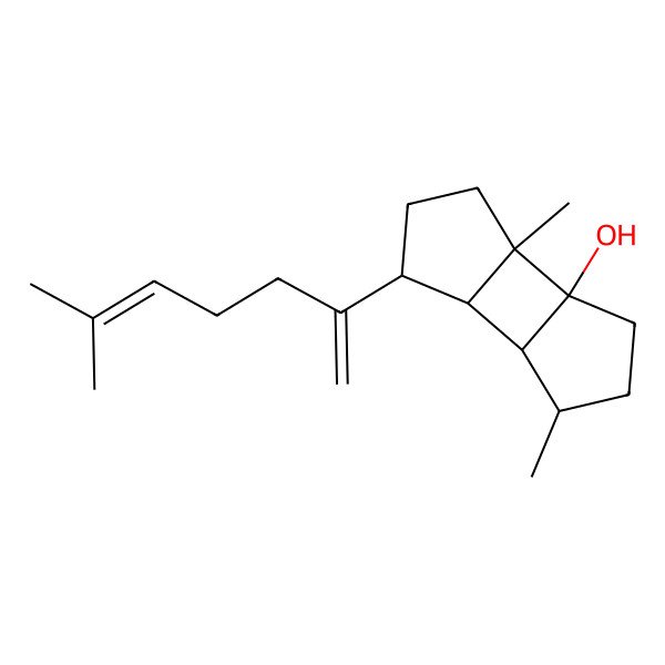 2D Structure of (1R,2S,5R,6S,7S,8R)-2,8-dimethyl-5-(6-methylhepta-1,5-dien-2-yl)tricyclo[5.3.0.02,6]decan-1-ol