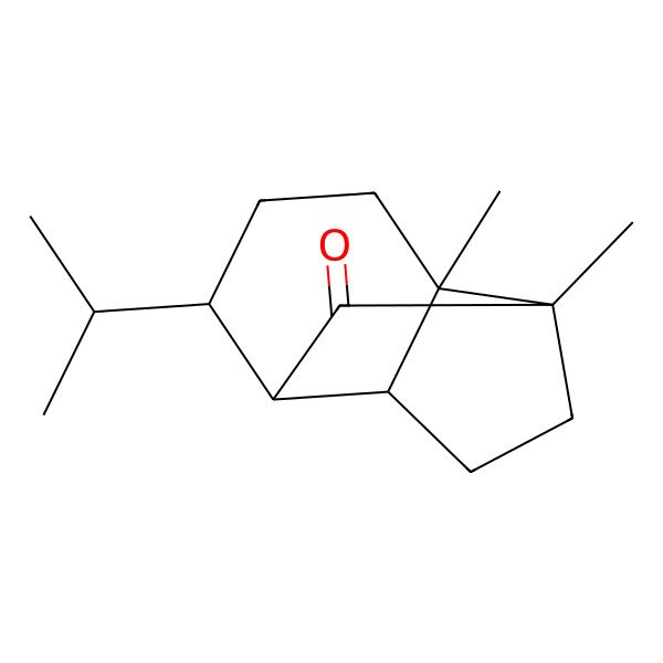 2D Structure of (1R,2S,5S,6R,8R)-2,8-dimethyl-5-propan-2-yltricyclo[4.4.0.02,8]decan-7-one