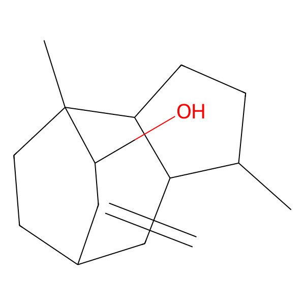 2D Structure of (1R,2S,5S,6R,8S,10S)-1,5-dimethyl-9-methylidenetricyclo[6.2.2.02,6]dodecan-10-ol