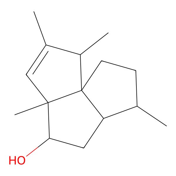 2D Structure of (1R,2S,5S,6S,8S,9R)-2,3,5,9-tetramethyltricyclo[6.3.0.01,5]undec-3-en-6-ol