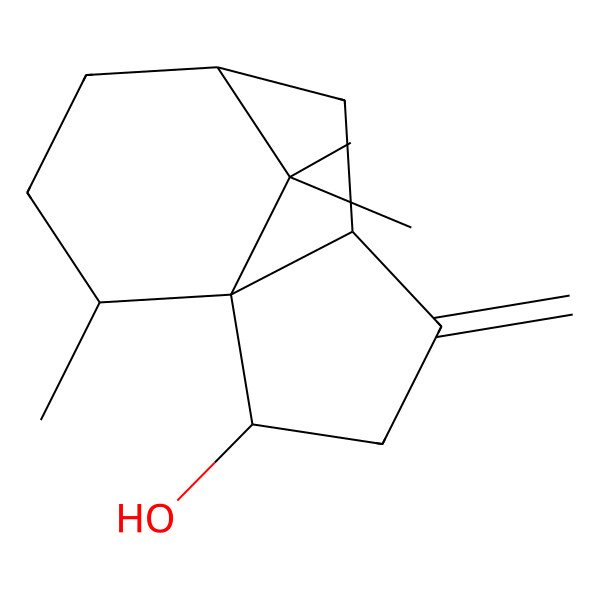 2D Structure of (1R,2S,5S,7R,10R)-10,11,11-trimethyl-4-methylidenetricyclo[5.3.1.01,5]undecan-2-ol