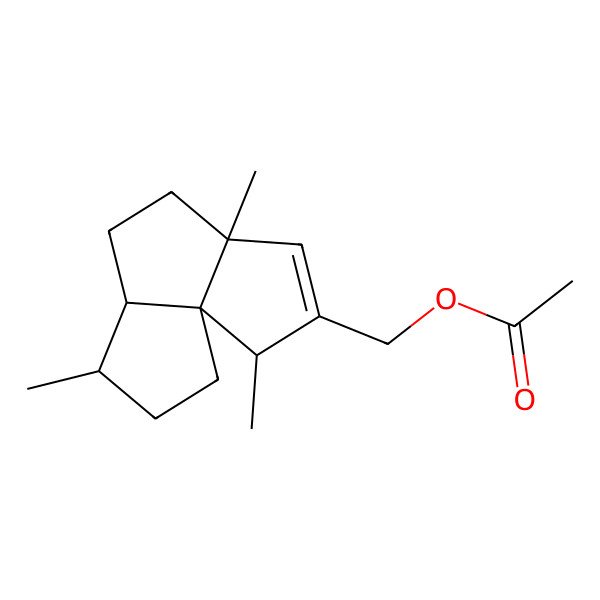 2D Structure of [(1R,2S,5S,8S,9R)-2,5,9-trimethyl-3-tricyclo[6.3.0.01,5]undec-3-enyl]methyl acetate
