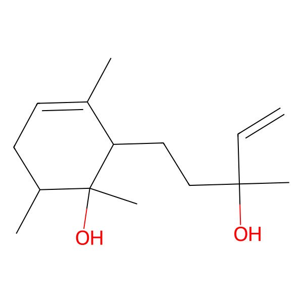2D Structure of (1R,2S,6S)-2-[(3S)-3-hydroxy-3-methylpent-4-enyl]-1,3,6-trimethylcyclohex-3-en-1-ol