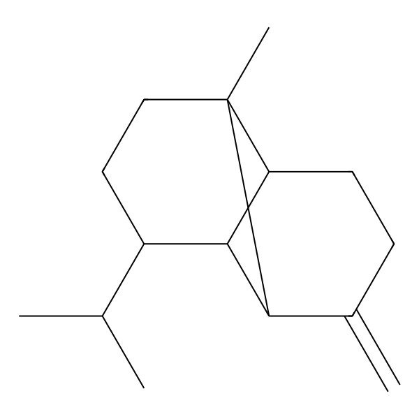 2D Structure of (1R,2S,6S,7S,8R)-1-methyl-3-methylidene-8-propan-2-yltricyclo[4.4.0.02,7]decane
