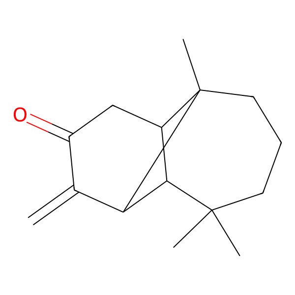 2D Structure of (1R,2S,7R,8S)-2,6,6-trimethyl-9-methylidenetricyclo[5.4.0.02,8]undecan-10-one