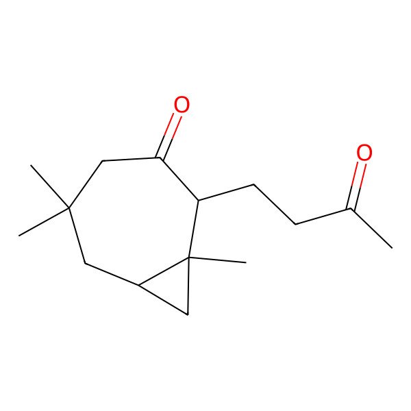2D Structure of (1R,2S,7S)-1,5,5-trimethyl-2-(3-oxobutyl)bicyclo[5.1.0]octan-3-one