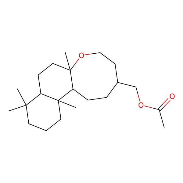 2D Structure of [(1R,2S,7S,10R,14R)-2,6,6,10-tetramethyl-11-oxatricyclo[8.6.0.02,7]hexadecan-14-yl]methyl acetate