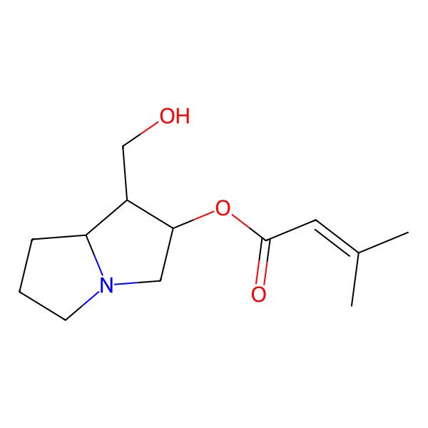 2D Structure of [(1R,2S,8S)-1-(hydroxymethyl)-2,3,5,6,7,8-hexahydro-1H-pyrrolizin-2-yl] 3-methylbut-2-enoate