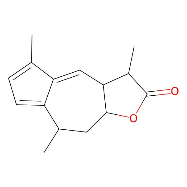 2D Structure of (1R,3aR,5S,9aR)-1,5,8-trimethyl-3a,4,5,9a-tetrahydro-1H-azuleno[6,5-b]furan-2-one
