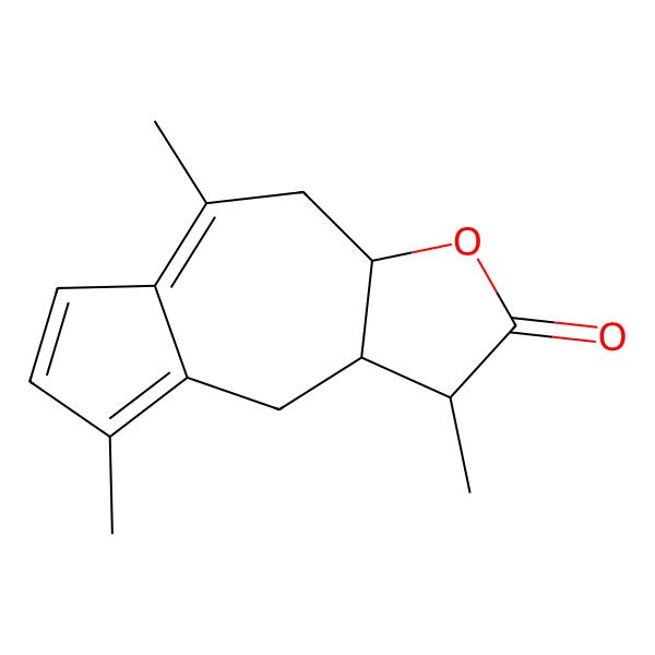 2D Structure of (1R,3aR,9aR)-1,5,8-trimethyl-3a,4,9,9a-tetrahydro-1H-azuleno[6,5-b]furan-2-one