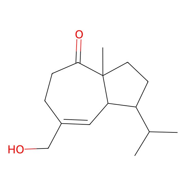 2D Structure of (1R,3aS,8aS)-7-(hydroxymethyl)-3a-methyl-1-propan-2-yl-1,2,3,5,6,8a-hexahydroazulen-4-one