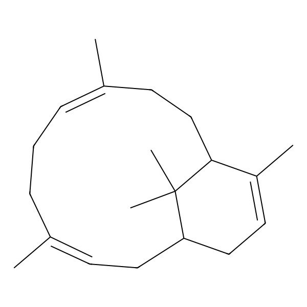 2D Structure of (1R,3E,7E,11R)-4,8,12,15,15-pentamethylbicyclo[9.3.1]pentadeca-3,7,12-triene