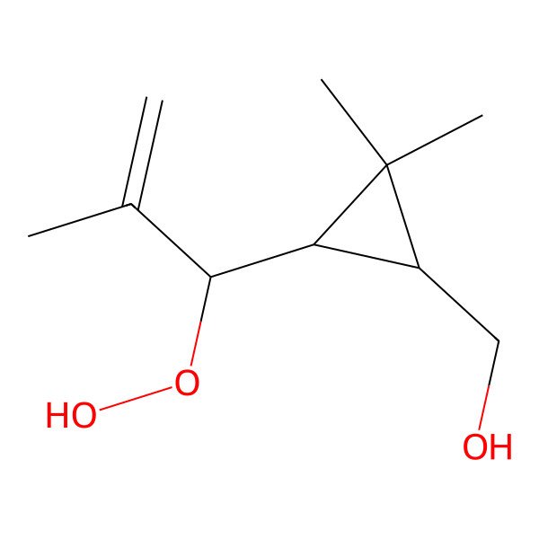 2D Structure of [(1R,3R)-3-[(1R)-1-hydroperoxy-2-methylprop-2-enyl]-2,2-dimethylcyclopropyl]methanol