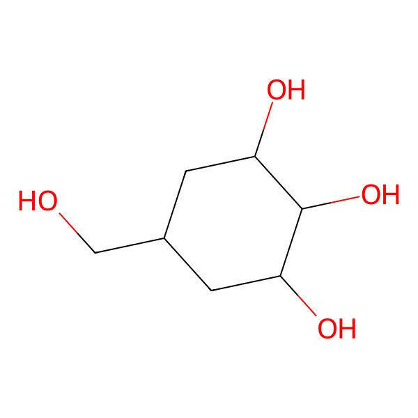 2D Structure of (1R,3R)-5-(hydroxymethyl)cyclohexane-1,2,3-triol