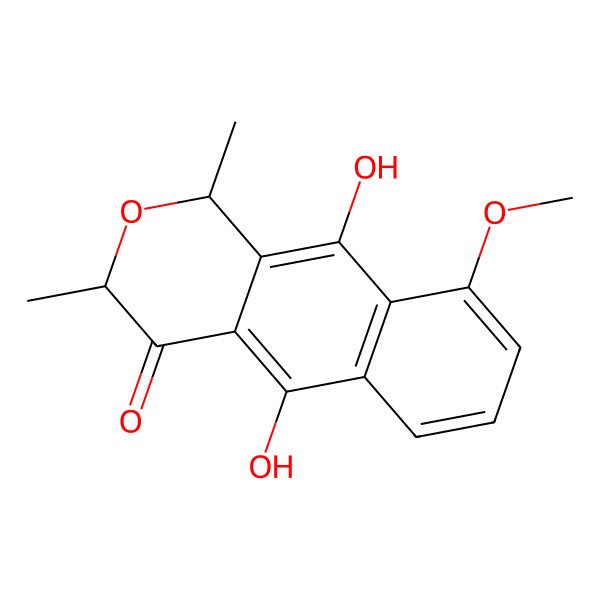 2D Structure of (1R,3R)-5,10-dihydroxy-9-methoxy-1,3-dimethyl-1H-benzo[g]isochromen-4-one