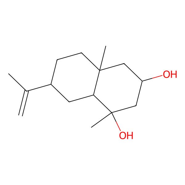 2D Structure of (1R,3R,4aS,7R,8aR)-1,4a-dimethyl-7-prop-1-en-2-yl-2,3,4,5,6,7,8,8a-octahydronaphthalene-1,3-diol