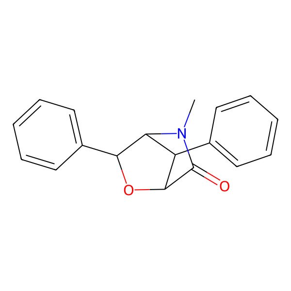 2D Structure of (1R,3R,4R,7R)-5-methyl-3,7-diphenyl-2-oxa-5-azabicyclo[2.2.1]heptan-6-one