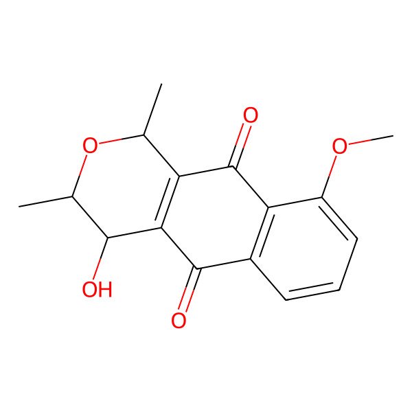 2D Structure of (1R,3R,4S)-4-hydroxy-9-methoxy-1,3-dimethyl-3,4-dihydro-1H-benzo[g]isochromene-5,10-dione
