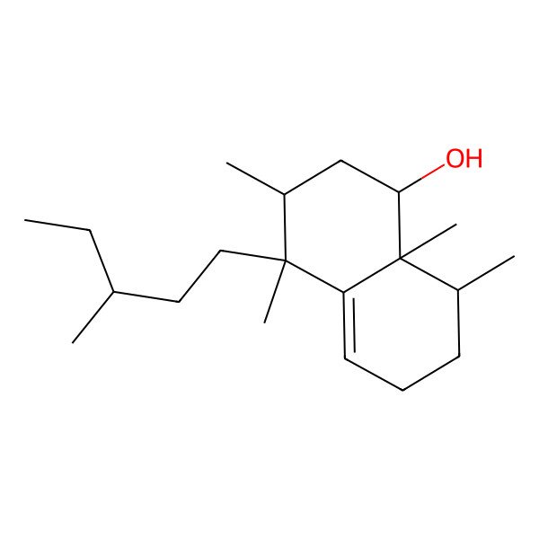 2D Structure of (1R,3R,4S,8R,8aS)-3,4,8,8a-tetramethyl-4-[(3S)-3-methylpentyl]-1,2,3,6,7,8-hexahydronaphthalen-1-ol
