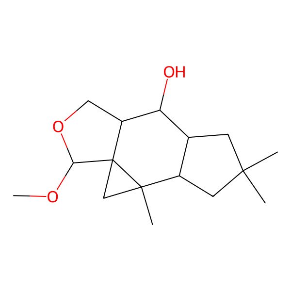 2D Structure of (1R,3R,4S,8R,9S,10R,13S)-13-methoxy-3,6,6-trimethyl-12-oxatetracyclo[8.3.0.01,3.04,8]tridecan-9-ol