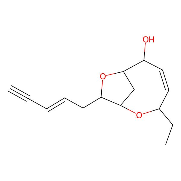 2D Structure of (1R,3R,4Z,6R,7R)-3-ethyl-9-pent-2-en-4-ynyl-2,8-dioxabicyclo[5.2.1]dec-4-en-6-ol