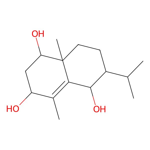 2D Structure of (1R,3R,5R,6S,8aR)-4,8a-dimethyl-6-propan-2-yl-2,3,5,6,7,8-hexahydro-1H-naphthalene-1,3,5-triol 2D Structure of (1R,3R,5R,6S,8aR)-4,8a-dimethyl-6-propan-2-yl-2,3,5,6,7,8-hexahydro-1H-naphthalene-1,3,5-triol