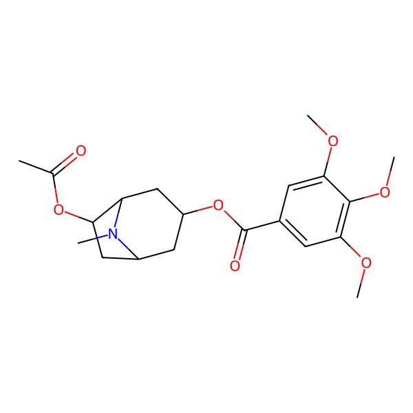 2D Structure of [(1R,3R,5S,6R)-6-acetyloxy-8-methyl-8-azabicyclo[3.2.1]octan-3-yl] 3,4,5-trimethoxybenzoate