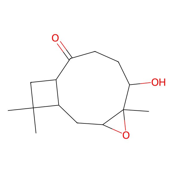 2D Structure of (1R,3R,5S,6R,10S)-6-hydroxy-5,12,12-trimethyl-4-oxatricyclo[8.2.0.03,5]dodecan-9-one