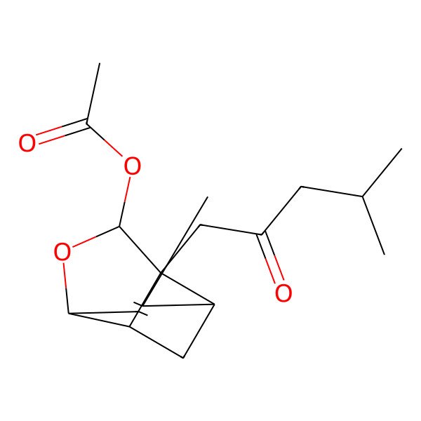 2D Structure of [(1R,3R,6R,8R,9R)-4-methyl-9-(4-methyl-2-oxopentyl)-7-oxatricyclo[4.3.0.03,9]non-4-en-8-yl] acetate