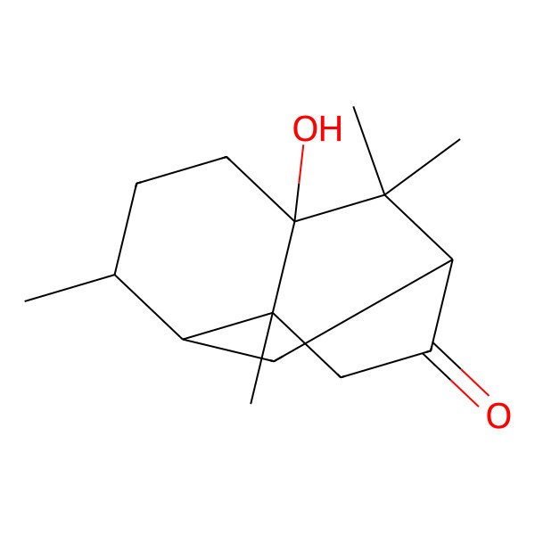 2D Structure of (1R,3R,6S,7S,8S)-3-hydroxy-2,2,6,8-tetramethyltricyclo[5.3.1.03,8]undecan-10-one