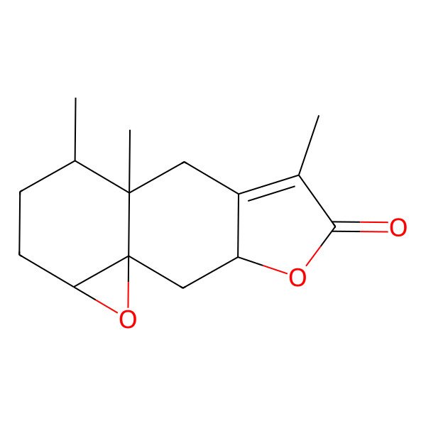 2D Structure of (1R,3R,9R,10S,13S)-6,9,10-trimethyl-4,14-dioxatetracyclo[7.5.0.01,13.03,7]tetradec-6-en-5-one