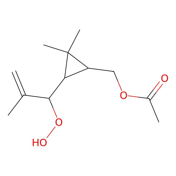 2D Structure of [(1R,3S)-3-[(1R)-1-hydroperoxy-2-methylprop-2-enyl]-2,2-dimethylcyclopropyl]methyl acetate