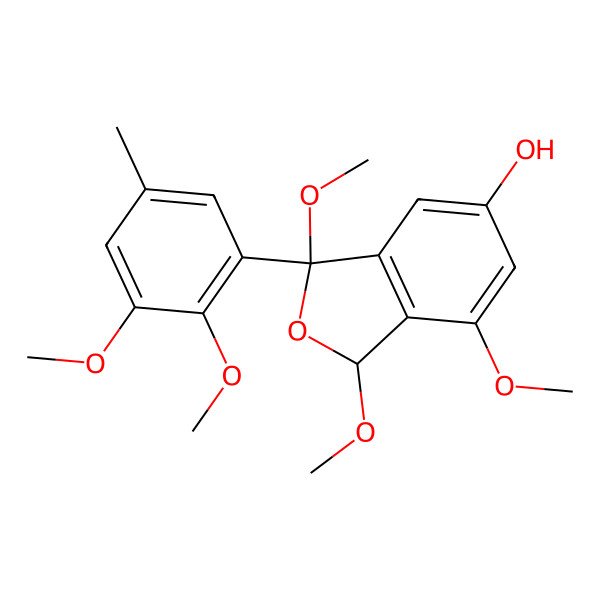 2D Structure of (1R,3S)-3-(2,3-dimethoxy-5-methylphenyl)-1,3,7-trimethoxy-1H-2-benzofuran-5-ol