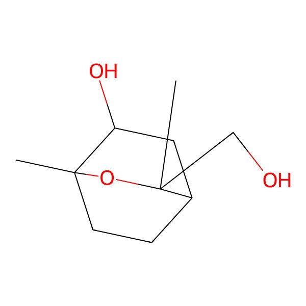 2D Structure of (1R,3S,4S,6R)-3-(hydroxymethyl)-1,3-dimethyl-2-oxabicyclo[2.2.2]octan-6-ol