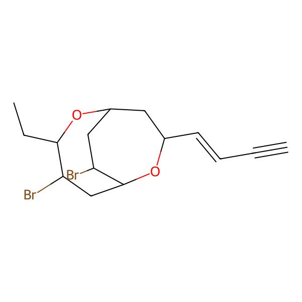 2D Structure of (1R,3S,4S,6R,8S,11S)-4,11-dibromo-8-[(E)-but-1-en-3-ynyl]-3-ethyl-2,7-dioxabicyclo[4.3.2]undecane