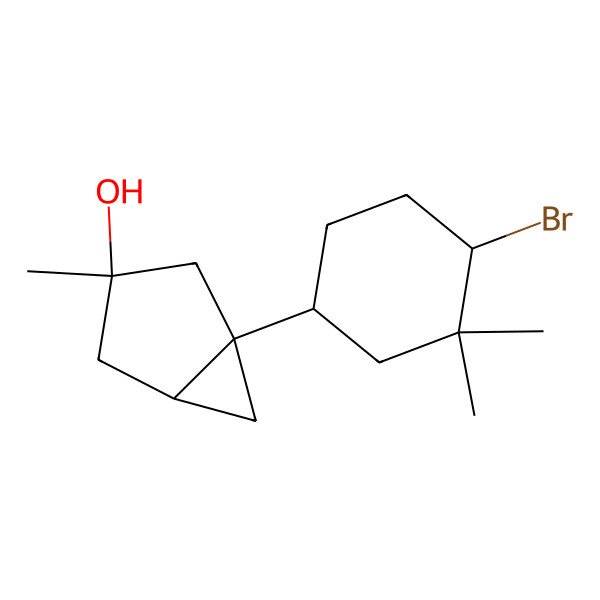 2D Structure of (1R,3S,5S)-1-[(1S,4S)-4-bromo-3,3-dimethylcyclohexyl]-3-methylbicyclo[3.1.0]hexan-3-ol