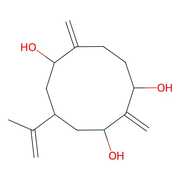 2D Structure of (1R,3S,5S,7R)-2,8-Bis(methylene)-5-(1-methylethenyl)-1,3,7-cyclodecanetriol