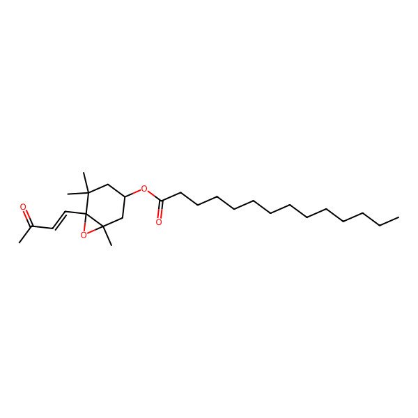 2D Structure of [(1R,3S,6S)-1,5,5-trimethyl-6-[(E)-3-oxobut-1-enyl]-7-oxabicyclo[4.1.0]heptan-3-yl] tetradecanoate