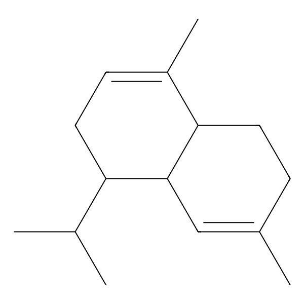 2D Structure of (1R,4aR)-4,7-dimethyl-1-propan-2-yl-1,2,4a,5,6,8a-hexahydronaphthalene