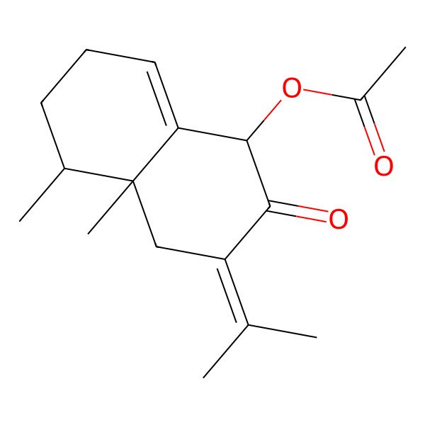 2D Structure of [(1R,4aR,5S)-4a,5-dimethyl-2-oxo-3-propan-2-ylidene-4,5,6,7-tetrahydro-1H-naphthalen-1-yl] acetate