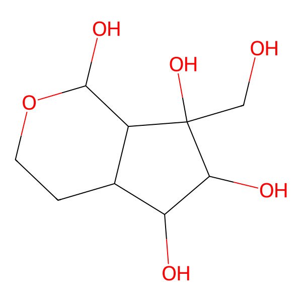 2D Structure of (1R,4aR,5S,6R,7R,7aS)-7-(hydroxymethyl)-3,4,4a,5,6,7a-hexahydro-1H-cyclopenta[c]pyran-1,5,6,7-tetrol