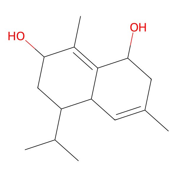 2D Structure of (1R,4aR,5S,7S)-3,8-dimethyl-5-propan-2-yl-1,2,4a,5,6,7-hexahydronaphthalene-1,7-diol