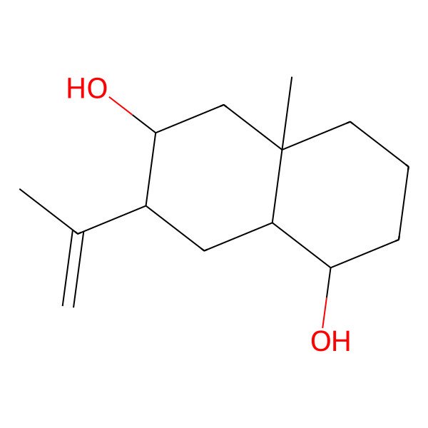 2D Structure of (1R,4aR,6R,7R,8aR)-4a-methyl-7-prop-1-en-2-yl-2,3,4,5,6,7,8,8a-octahydro-1H-naphthalene-1,6-diol