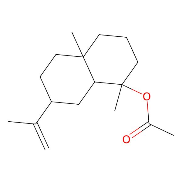 2D Structure of [(1R,4aR,7R,8aR)-1,4a-dimethyl-7-prop-1-en-2-yl-2,3,4,5,6,7,8,8a-octahydronaphthalen-1-yl] acetate