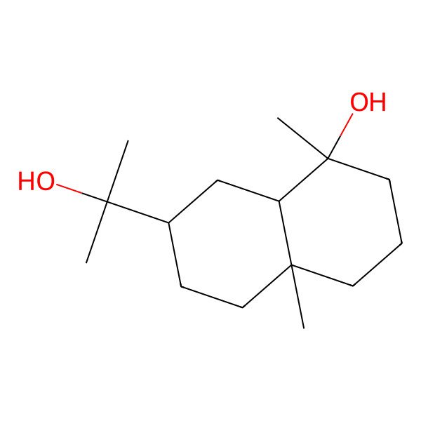 2D Structure of (1R,4aR,7S,8aR)-7-(2-hydroxypropan-2-yl)-1,4a-dimethyl-2,3,4,5,6,7,8,8a-octahydronaphthalen-1-ol