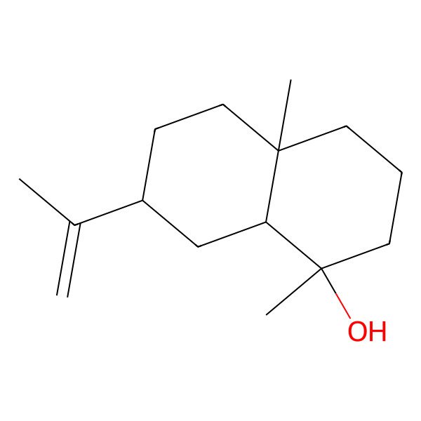 2D Structure of (1R,4aR,8aR)-1,4a-dimethyl-7-prop-1-en-2-yl-2,3,4,5,6,7,8,8a-octahydronaphthalen-1-ol