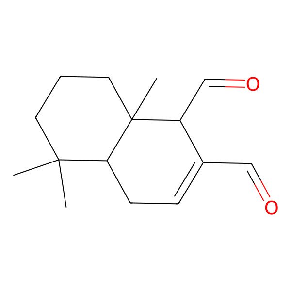 2D Structure of (1R,4aR,8aS)-5,5,8a-trimethyl-1,4,4a,6,7,8-hexahydronaphthalene-1,2-dicarbaldehyde