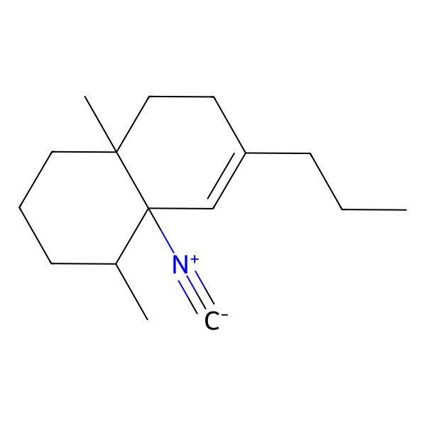 2D Structure of (1R,4aR,8aS)-8a-isocyano-1,4a-dimethyl-7-propyl-1,2,3,4,5,6-hexahydronaphthalene