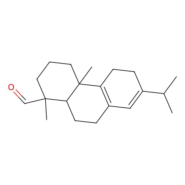 2D Structure of (1R,4aS,10aS)-1,4a-dimethyl-7-propan-2-yl-2,3,4,5,6,9,10,10a-octahydrophenanthrene-1-carbaldehyde
